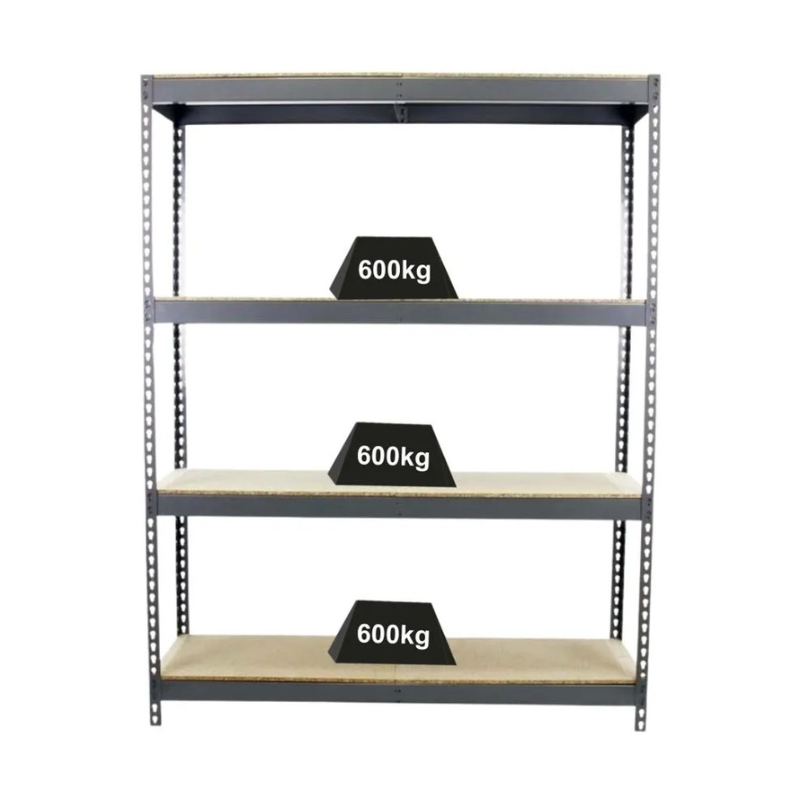 PROREGAL Schwerlastregal Wood Beast Four in Grau mit 4 Ebenen und einer Fachlast von 600 kg, H x B x T: 200 x 180 x 75 cm - Bild 2