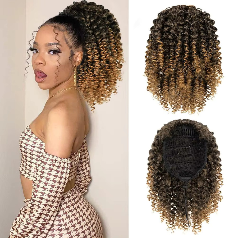 G&T Wig Pferdeschwanz Haarteil Afro Kinky Curly, Damen - Bild 3