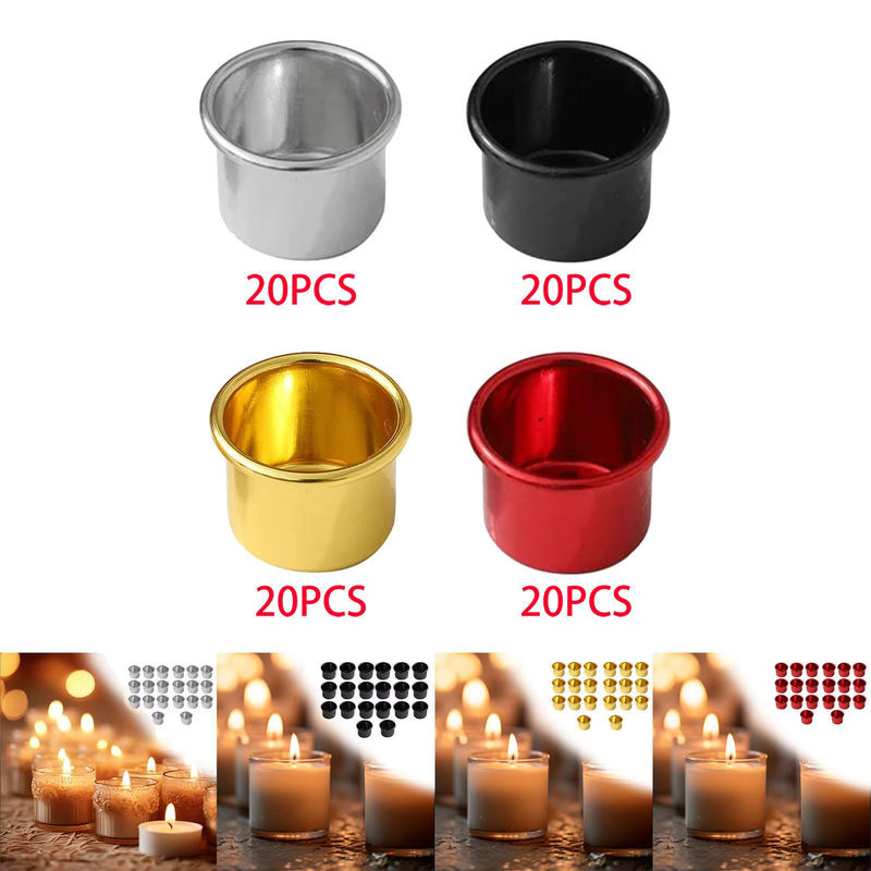 20er Set homyl Metall Teelichthalter Kandelaber in Silber und Mehrfarbig für Weihnachten und Halloween - Bild 3