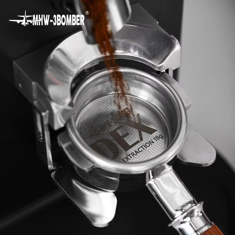 MHW-3BOMBER Espresso-Filterkorb mit Puck-Sieb für 58,5 mm Siebträger, 15–20 g, Silber - Bild 2