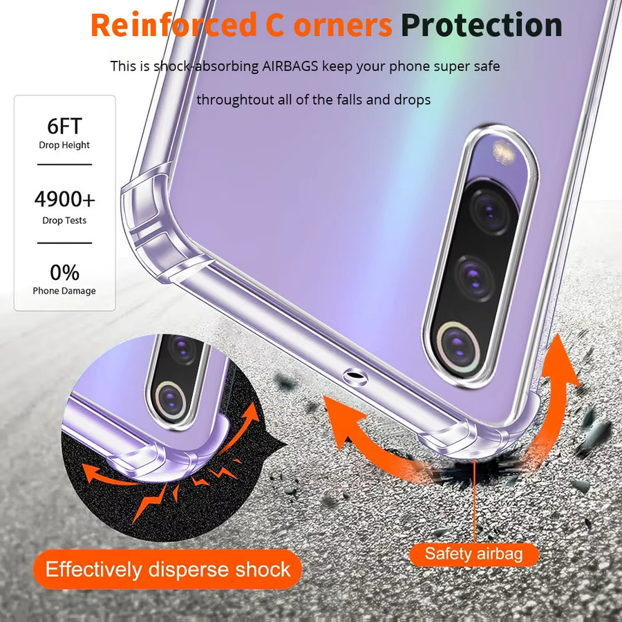 Stoßfeste TPU Silikon Schutzhülle für Xiaomi Mi 9, 9 SE, 9T Pro, Mi 9 Lite, CC9, CC9E, A3 Lite in Transparent - Bild 5