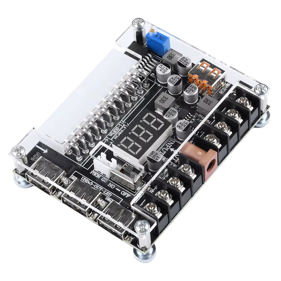 Diymore ATX Power Adapter Board Pd2.0/Pd3.0 mit einstellbarer Spannung und rotem Digital Display in Rot - Bild 4