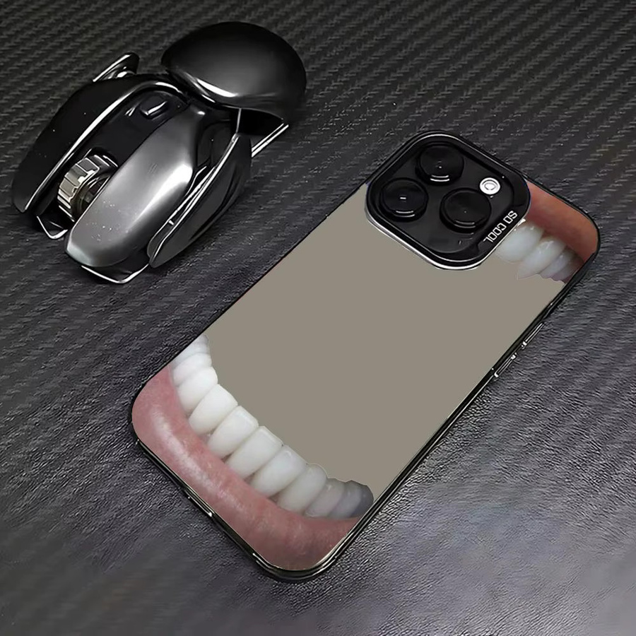 Sturzsichere iPhone Handyhülle mit kreativem Mund-Design in Schwarz für Apple iPhone 17, 16, 15, 14, 13, 12, 11 Pro, Max, Plus - Bild 2