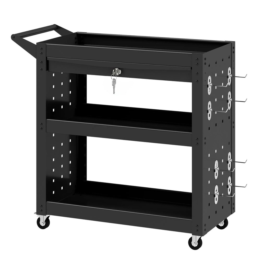 HOMCOM Werkstattwagen aus Stahl und Kunststoff in Schwarz, B/T/H: 35 x 78 x 73 cm - Bild 2