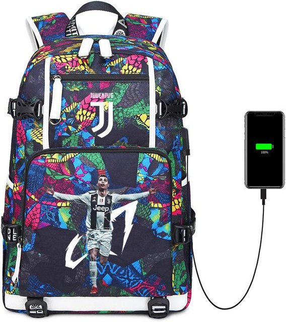3-teiliges Schulrucksack-Set für Schüler aus Oxford-Stoff in Multicolour mit Schultasche, Schultergurt und Federmäppchen - Bild 1
