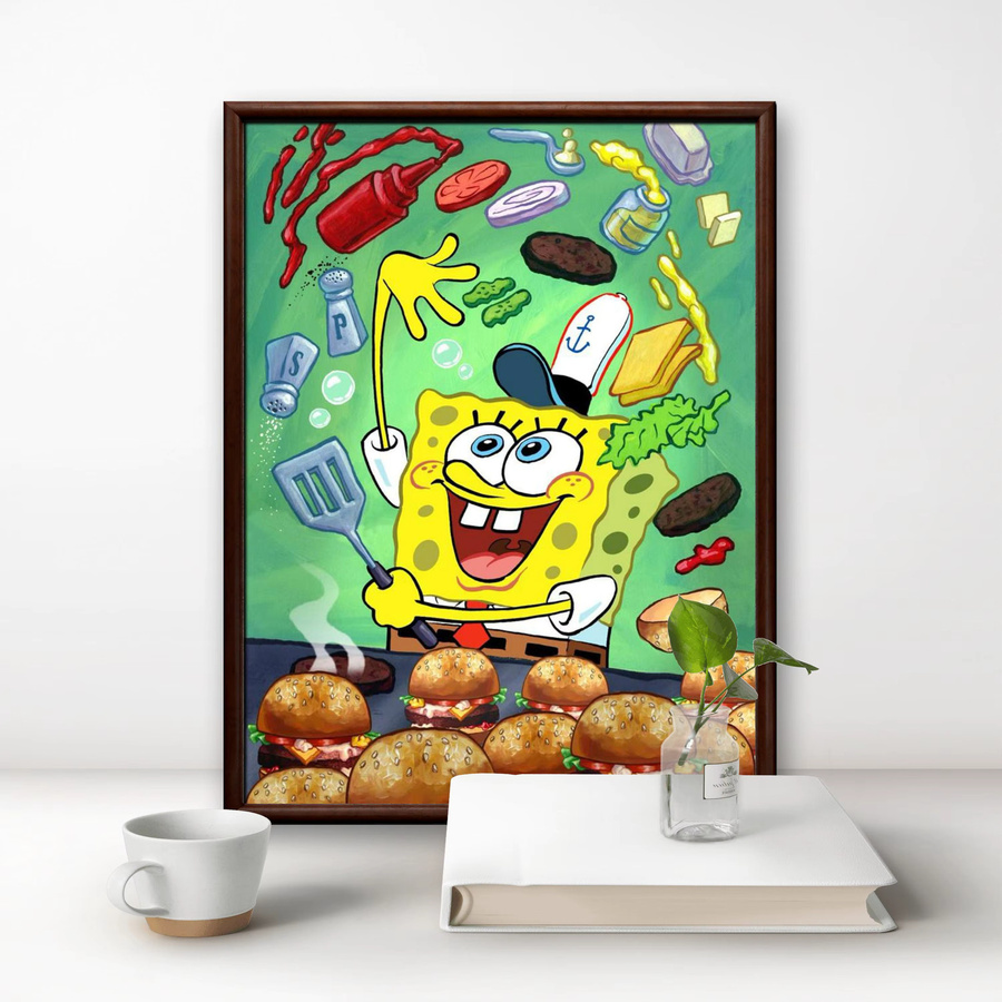 Potdemiel SpongeBob Schwammkopf 5D DIY Diamantmalerei-Set mit runden Steinen in Multicolour, B/H: 30 x 30 cm - Bild 2