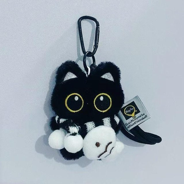 OONBIFFY Schwarze Katze Plüsch Schlüsselanhänger, ab 6 Jahre - Bild 1