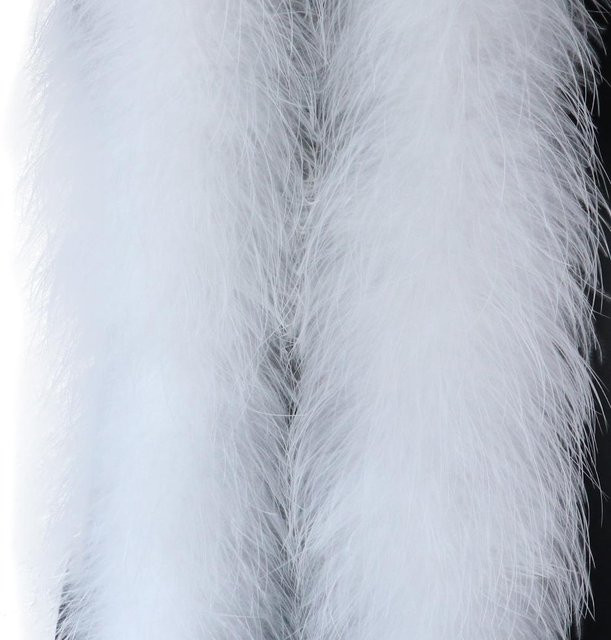 WZBDECOR Flauschige Marabu-Federboa in Weiß, 2m Länge für Basteln, Kostüme und Dekoration, 50g - Bild 1