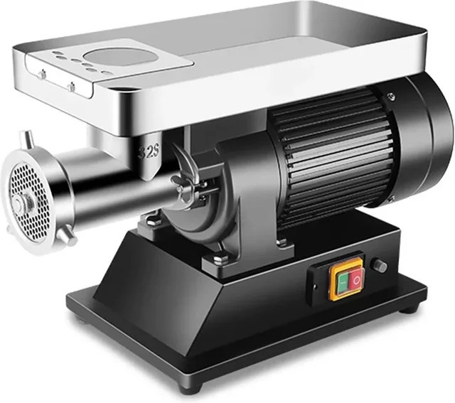 LZHZXY Elektrischer Fleischwolf aus Edelstahl mit Wurstfüller, 1800 W, Silber/Grau - Bild 1