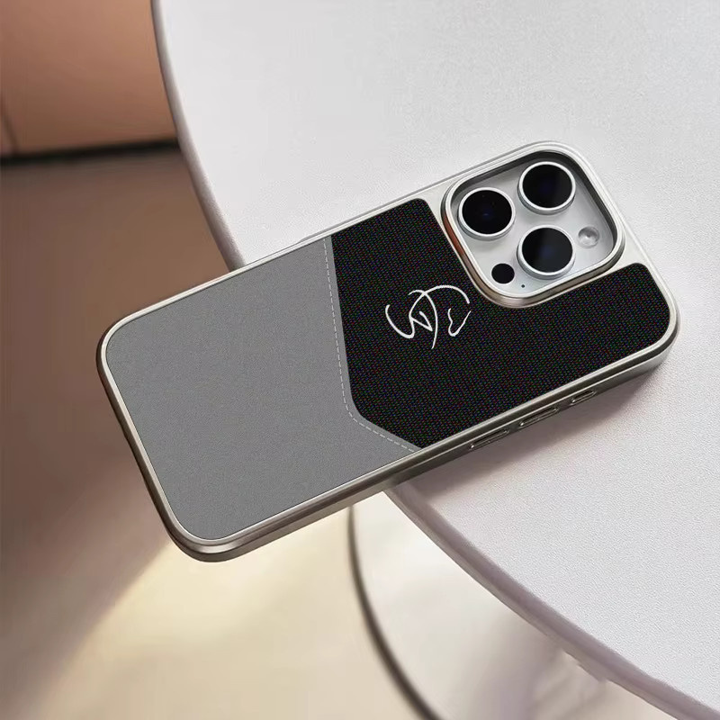 DecoPhone Business-Style Handyhülle mit Silberkanten und Mattierung für iPhone 11 bis 17 Pro Max in Grau/Silber - Bild 3