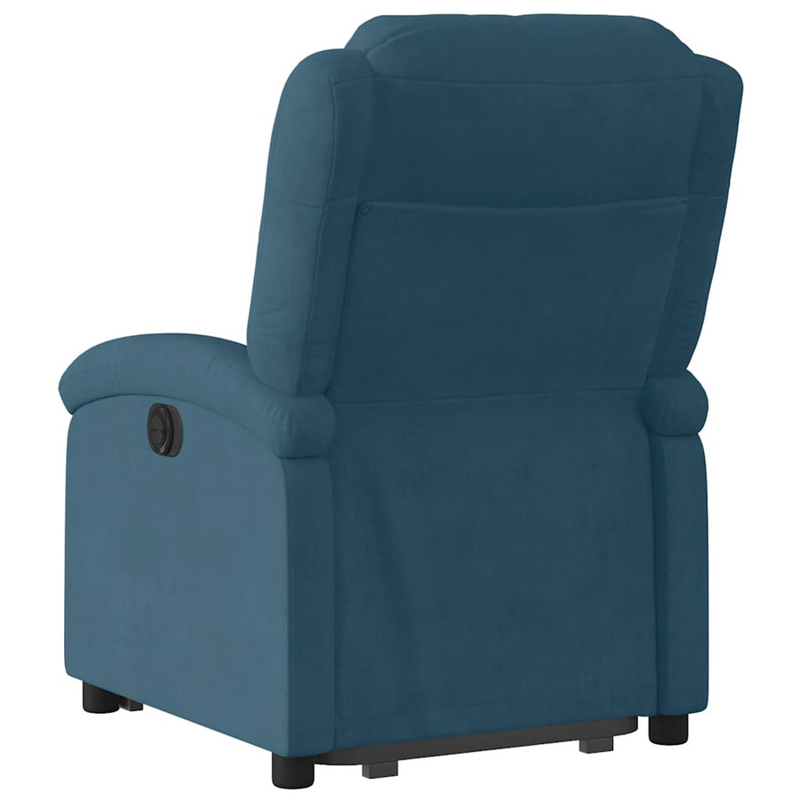 vidaXL Relaxsessel mit Aufstehhilfe in Blau aus Samt mit Armlehnen - Bild 3