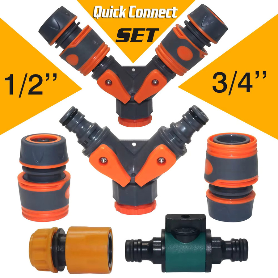 Gartenschlauch-Adapter 1/2" und 3/4" mit 16 mm Schnellkupplung als Anschlussstecker für die Wasserbewässerung und Rohr-Reparatur - Bild 2