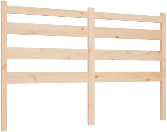 vidaXL Kopfteil aus Massivholz Kiefer in rustikaler Optik mit Lattendesign, B: 146 cm, H: 100 cm, T: 4 cm - Bild 1