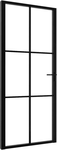 vidaXL Innentür aus ESG-Glas und Aluminium in Schwarz, B/H: 93 x 201,5 cm - Bild 1