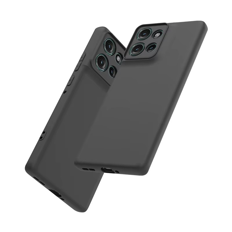 Schlanke Silikonhülle für Motorola Moto Edge 70, Edge 50 und Edge 60 Pro in Schwarz mit mattem TPU-Finish - Bild 2