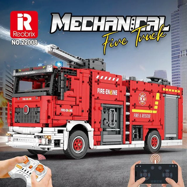 Reobrix Rescue Feuerwehrauto, Bausteine Montagemodell, 2888 Teile - Bild 1