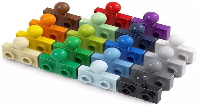 Wucifang Bags MOC Teile 14417 Platte Modifiziert 1x2 mit Anhängerkuppelkugel, 20-teiliges Set, ab 14 Jahren - Bild 1
