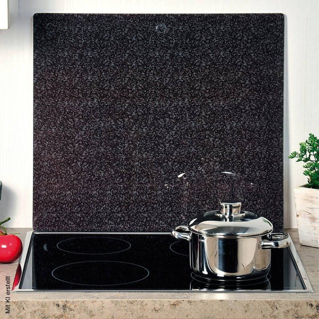 Kesper Spritzschutz Herdblende aus Glas in Granit-Optik, Anthrazit/Grau/Schwarz, B/H/T: 50 x 56 x 1,4 cm - Bild 2