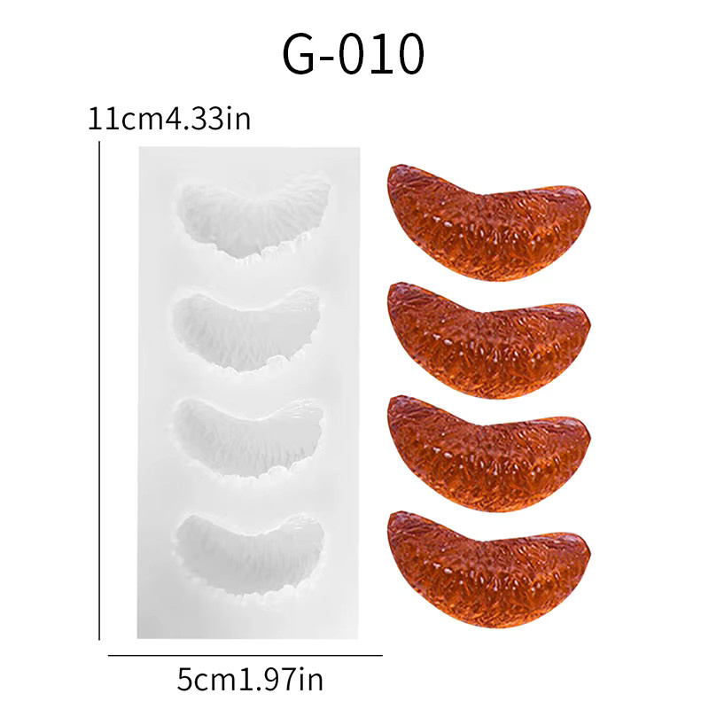 Silikonform für Orangenscheiben zur Herstellung von Schokolade, Backdeko oder Duftkerzen in Orange und Weiß - Bild 3