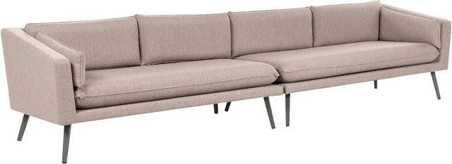 Beliani Gartensofa modern in Beige und Grau mit UV-beständigen Polstern, B/T/H: 320 x 76 x 70 cm - Bild 1