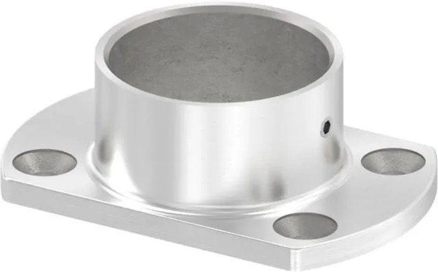FeNau Wand- und Bodenanker aus Edelstahl V2A für Rohr Ø 42,4 mm, Farbe Silber, geschliffen Korn 240, B/T/H: 8,5 x 8,5 x 5,4 cm - Bild 1