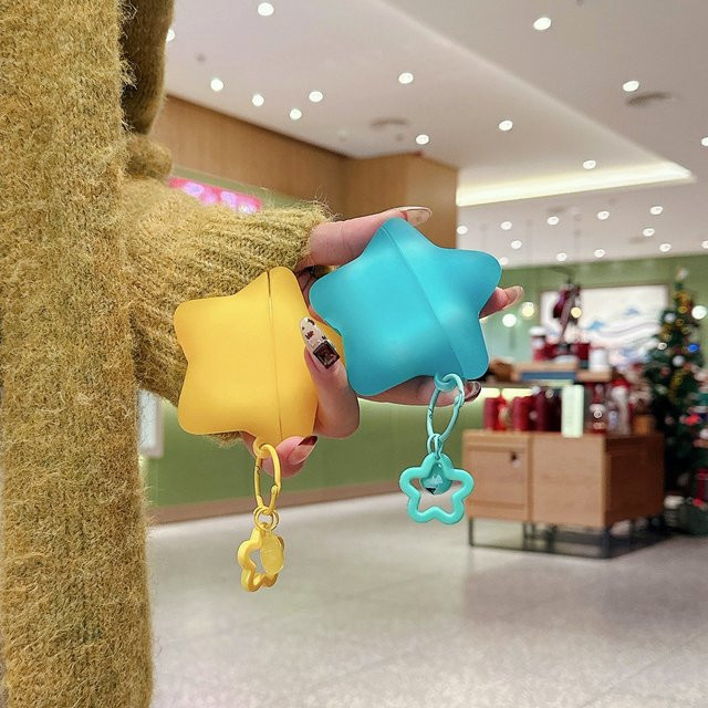 Transparente Stern-TPU Kopfhörerhülle für Apple AirPods 1 2 3 4 Pro Pro 2 Pro 3 in Blau - Bild 1