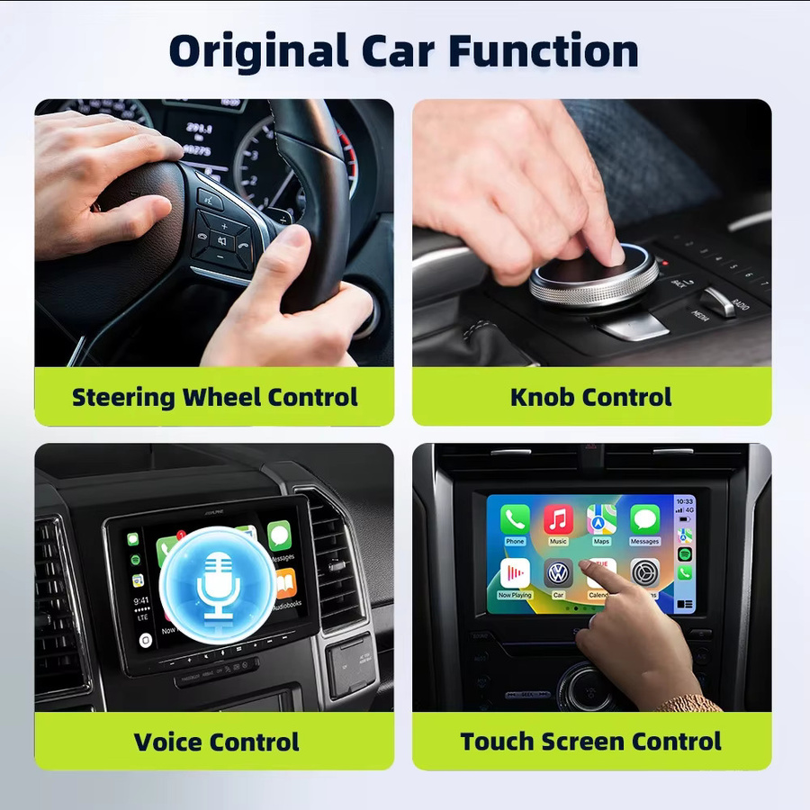 Qzonnect 2025 Kabelloser CarPlay und Android Auto Adapter in Schwarz mit geringer Latenz und verbessertem Chip für kabelgebundene Fahrzeuge - Bild 4