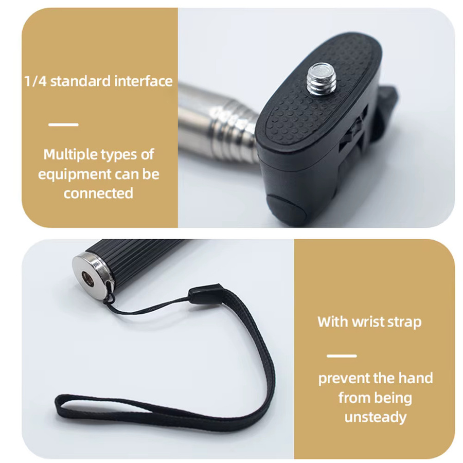EXSKOF Selfie Stick Desktop Stativ Adapter Basis für GoPro Hero 13 12 11 10 9 Insta360 SJCAM AKASO Osmo Action Kamera Zubehör in Schwarz - Bild 2