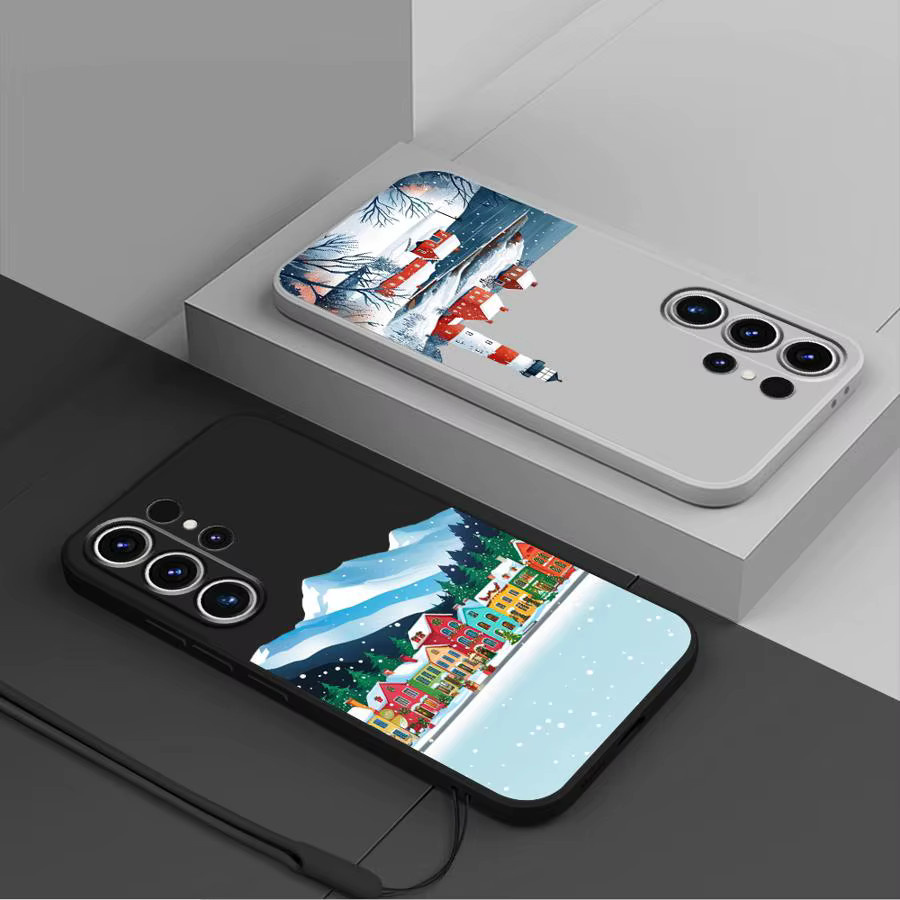 Handyhülle mit Winterschnee Motiv für Samsung Galaxy S24 FE S23 S22 Ultra S21 Plus S20 Note 20 Soft Cover - Bild 2