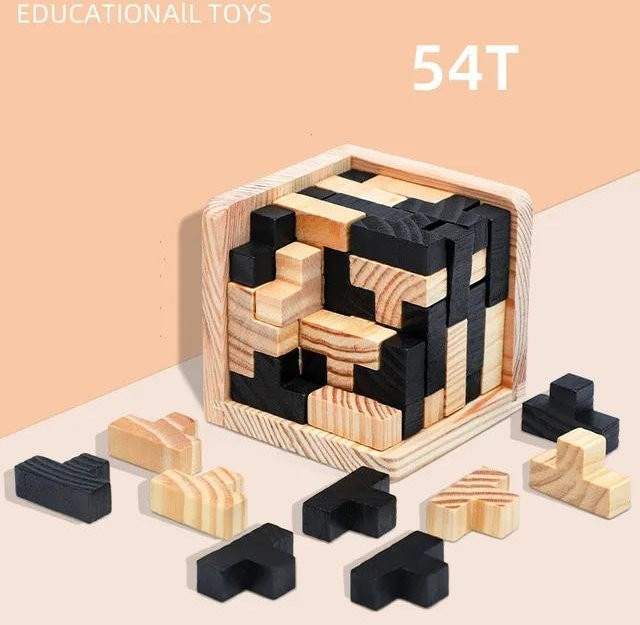Luban 3D Würfel Puzzle, Holzspielzeug, ab 6 Jahre - Bild 1