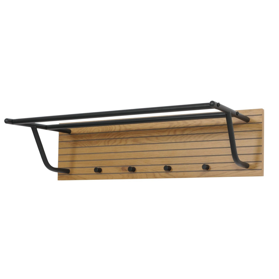 MCW Wandgarderobe N78 im skandinavischen Stil aus Metall und Pappelholz in Braun, B/T/H: 80 x 27 x 20 cm - Bild 2