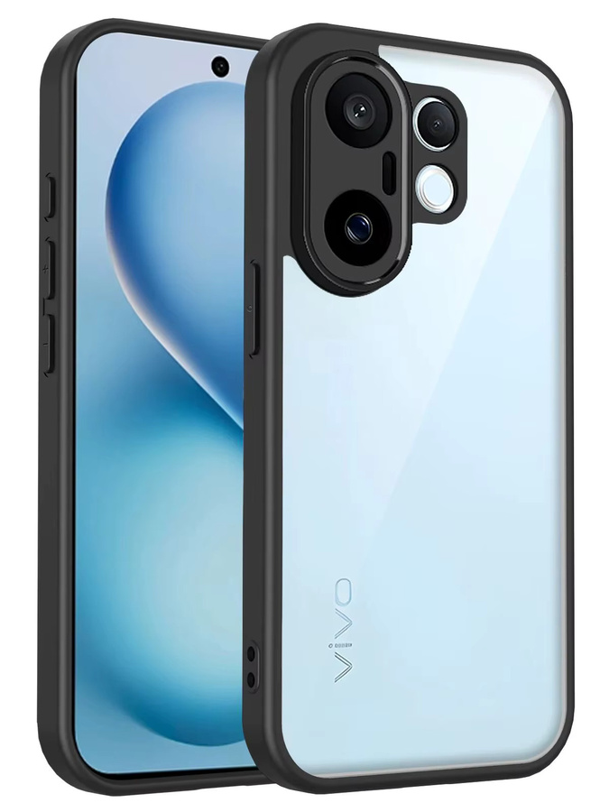 Vivo X200 FE X200FE 5G Hülle mit Luftpolster und stoßfestem Silikon-Stoßfänger, matte Rückseite in Transparent/Grau - Bild 3