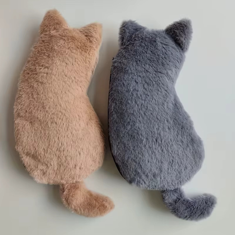 Niedriges Federmäppchen in Katzenform aus weißem Plüsch als Schreibwaren-Aufbewahrungstasche - Bild 5