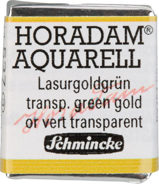 Schmincke HORADAM Aquarellfarbe 1/2 Näpfchen Lasurgoldgrün - Bild 1