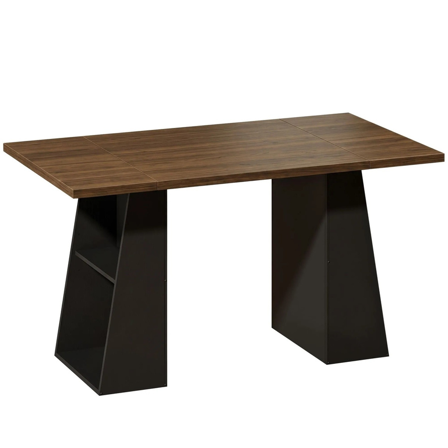 HOMCOM Schreibtisch im Industrie-Stil aus Spanplatte und MDF in Braun-Schwarz, Breite: 140 cm, Tiefe: 78 cm, Höhe: 75 cm - Bild 2