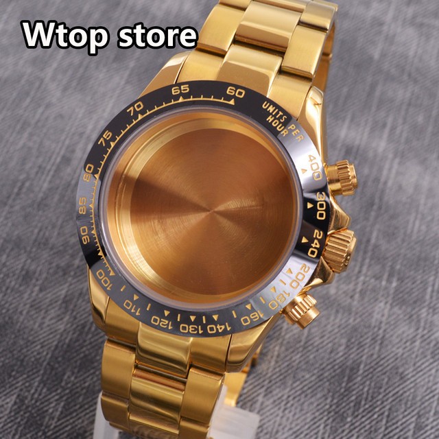 wtop Uhrengehäuse Edelstahl, Bicolor, 39 mm, Saphirglas, Quarzwerk - Bild 1