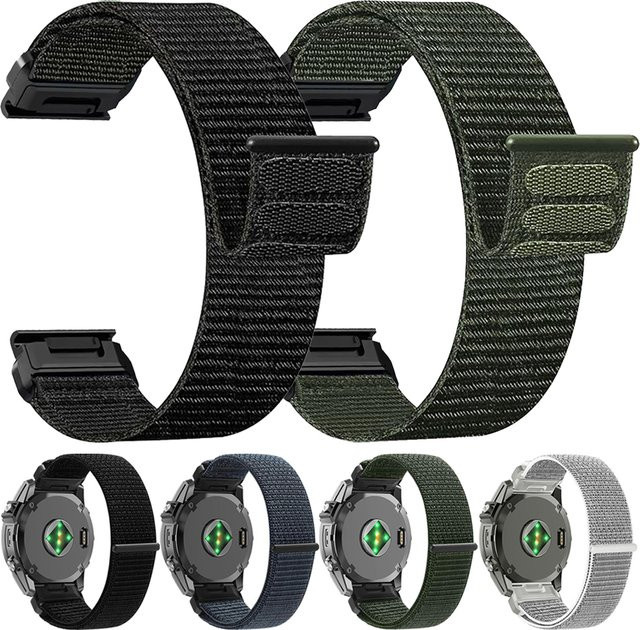 Uhrenarmband Nylon, geflochten, Schwarz, Unisex, 22 mm, 26 mm - Bild 1