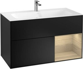 V&B Finion Waschtischunterschrank mit Wandbeleuchtung, Farbe: Blau lackiert, B: 99,6 cm, T: 49,8 cm - Bild 1