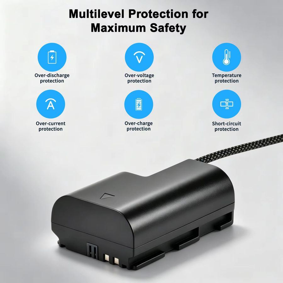 Batmax LP-E6 LP-E6NH Dummy-Akku mit USB-C PD 9V Stromversorgungsanschluss für Canon EOS R5 R6 5DS R 7D 6D 60D 60Da 70D 80D 90D in Schwarz - Bild 4