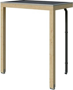 Skanholz Vordach Fehmarn Flachdach aus Fichten-Leimholz in Natur mit EPDM Dachfolie, B: 200 cm, T: 125 cm - Bild 1