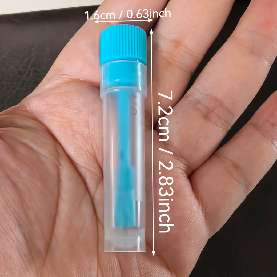 Transparente Plastikprobenflasche mit Löffel für Laborproben und Tierkot, 5 ml - Bild 2