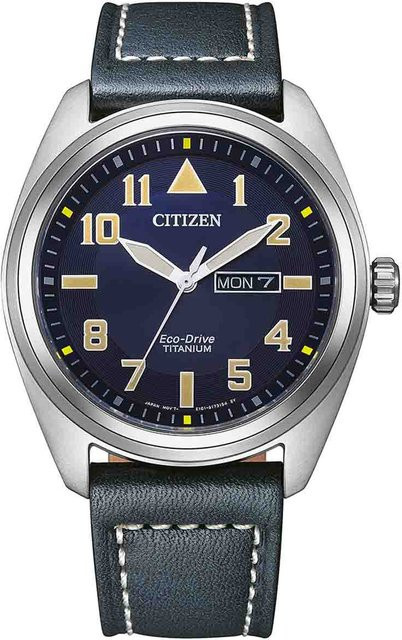 Citizen Armbanduhr, Solar, Titan, Blau, Leder, 42 mm, Herren - Bild 1