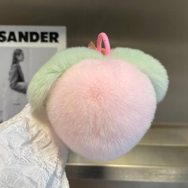 Linyi toy Schlüsselanhänger Rex-Kaninchenfell, hellrosa, Damen - Bild 1