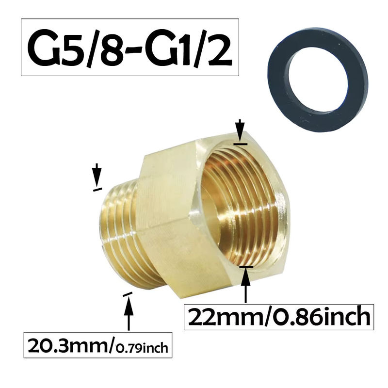 GHHWL Messing Schlauchkupplung mit 3/4 Zoll Außengewinde in Gold für Wasserrohr Reparaturen - Bild 3