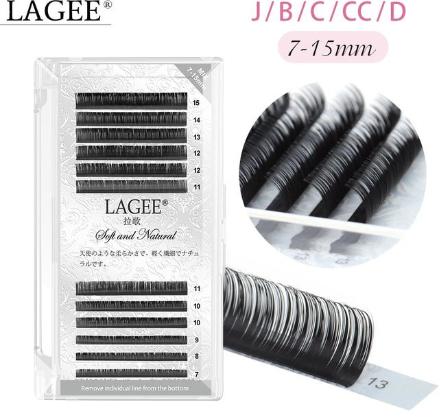 LAGEE Wimpernverlängerung, 7-15mm Mix, Schwarz - Bild 1