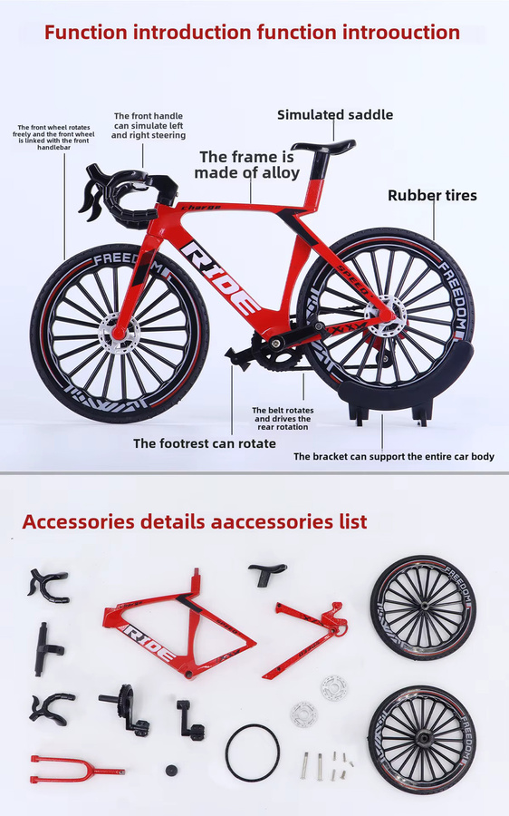 YJLETOY Fahrrad Modell Diecast, 1:8, Metall, Off-road Berg - Bild 5