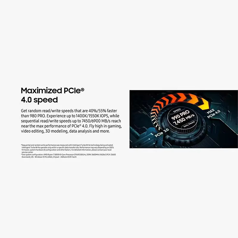 Lenovo 980 990Pro M.2 NVMe SSD Interne Festplatte 500 GB Schwarz - Bild 2