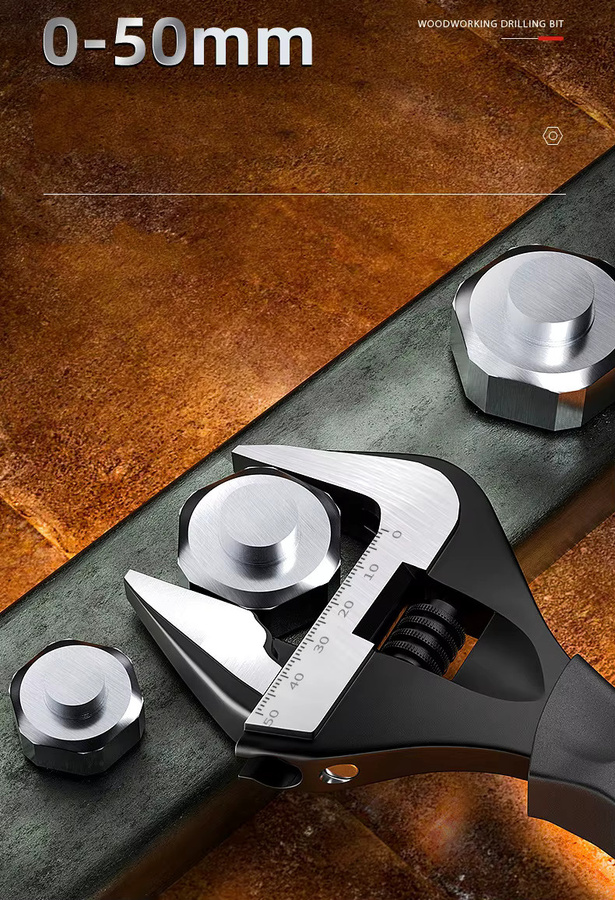 NIUXIANG Verstellbarer Schraubenschlüsselsatz aus Chrom-Vanadium-Stahl mit Soft-Grip, 6 Zoll und 10 Zoll, Metrisch - Bild 6