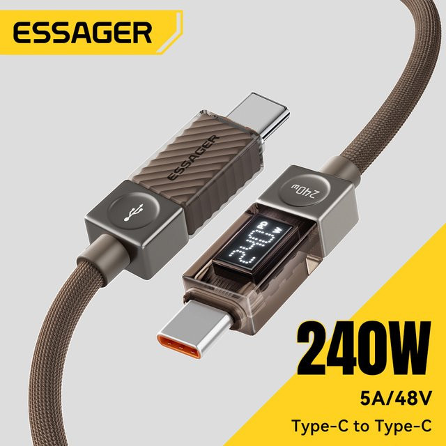 Essager 240W Typ-C-Schnellladekabel in Blau für iPhone, Macbook, iPad, Xiaomi und Samsung - Bild 1