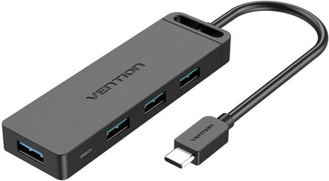 Vention 5in1 Dockingstation mit 4 Ports inklusive USB 3.0 und USB-C Kabel in Grau - Bild 1
